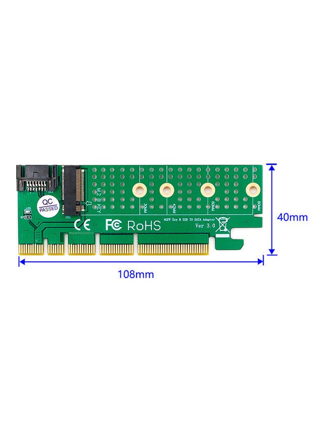 ماركة غير محددة بطاقة محول من M.2 إلى SATA PCI-E Key B SSD ذهب أخضر  - Image 4