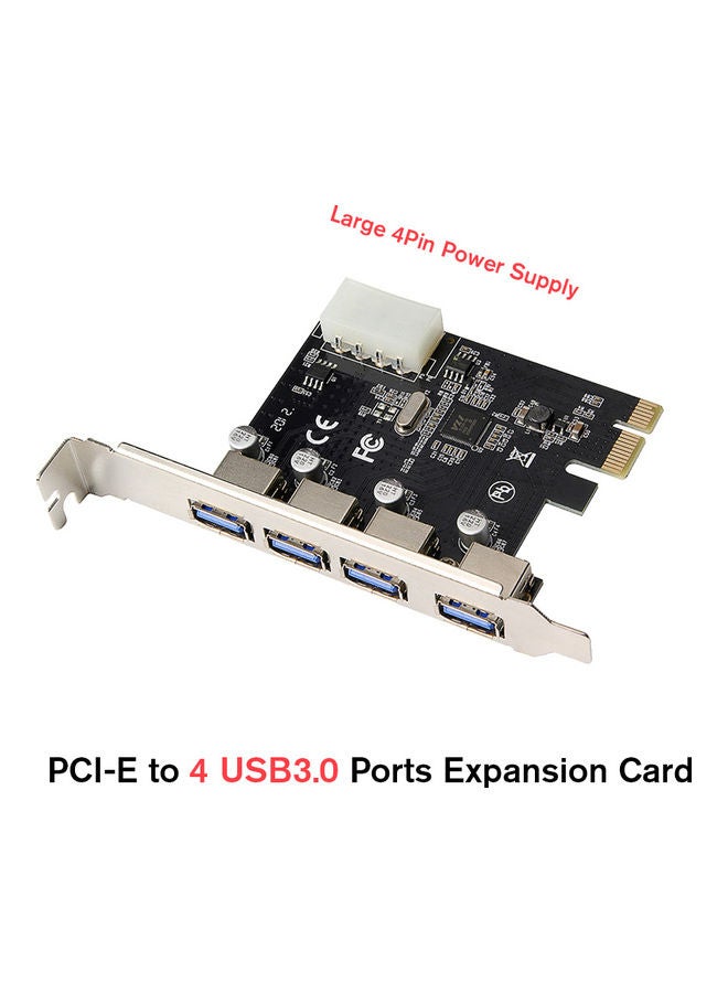 PCI-E To 4 USB 3.0 Ports Expansion Card Black/Silver - Image 4