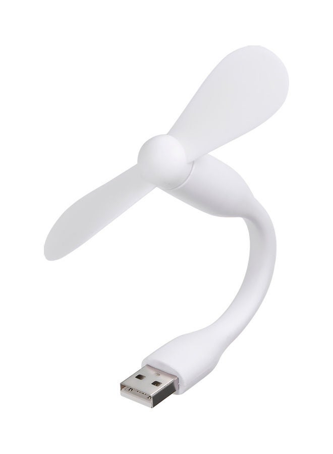 مروحة مرنة صغيرة بمنفذ USB أبيض