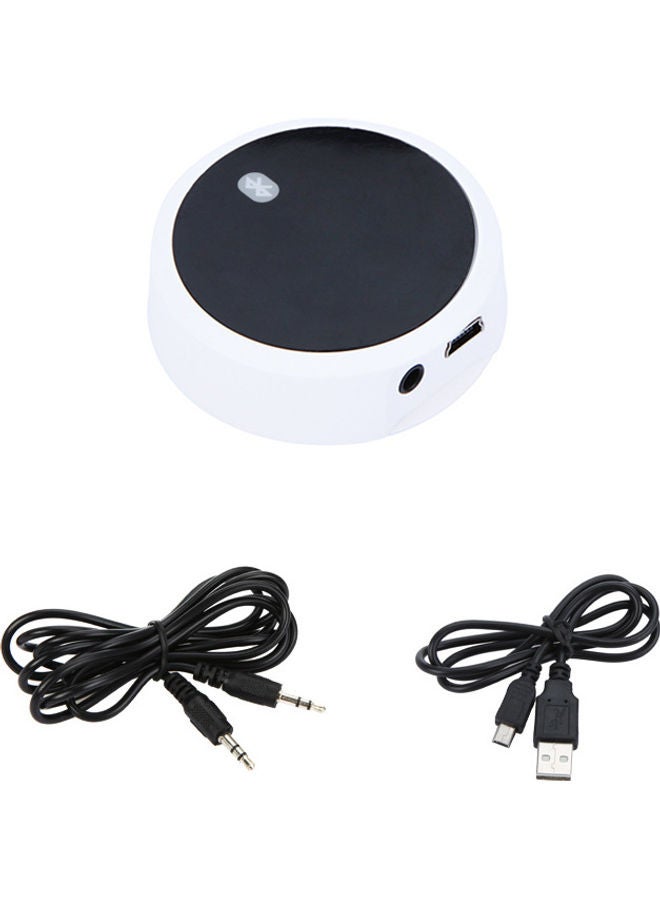 Bluetooth Audio Dongle Receiver With USB And Aux Cable White/Black  - Image 1