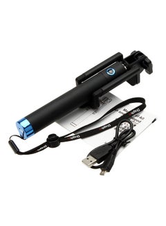 Generic Self-Timer Rotatable Selfie Stick Black/Blue 