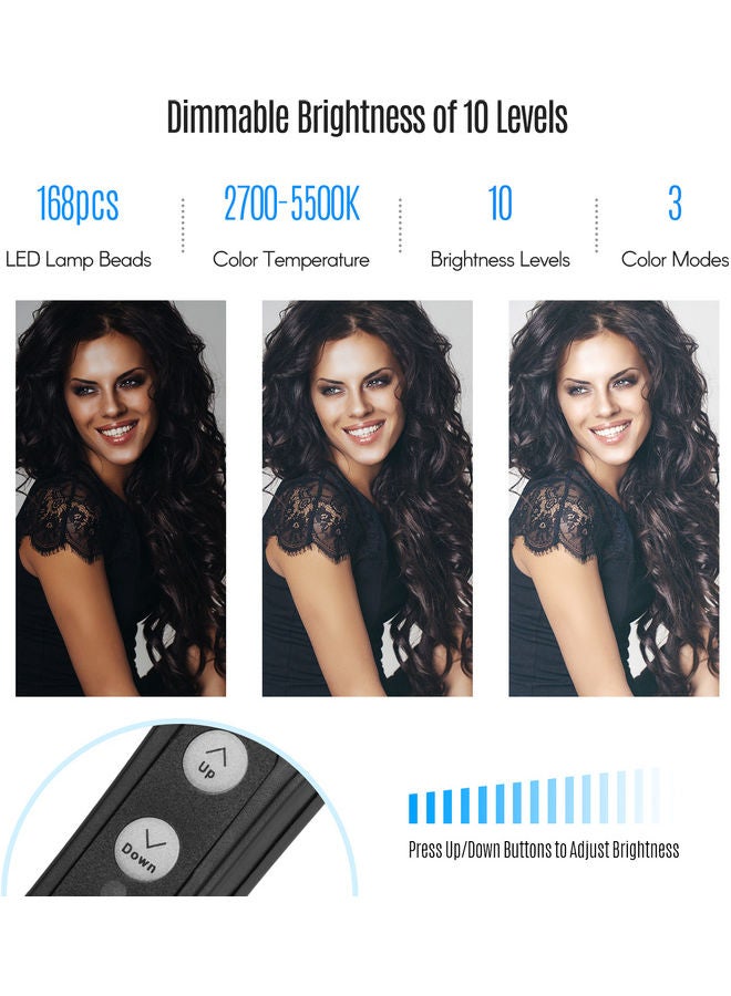 LED Ring Light With Ballhead Cell Phone Holder Black/White - Image 2