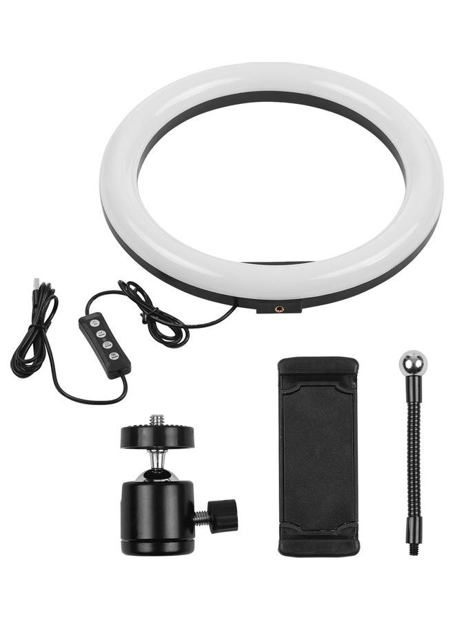 LED Ring Light With Ballhead Cell Phone Holder Black/White - Image 4