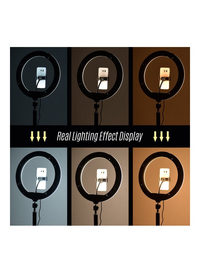 LED Ring Light With Ballhead Cell Phone Holder Black/White - Image 5