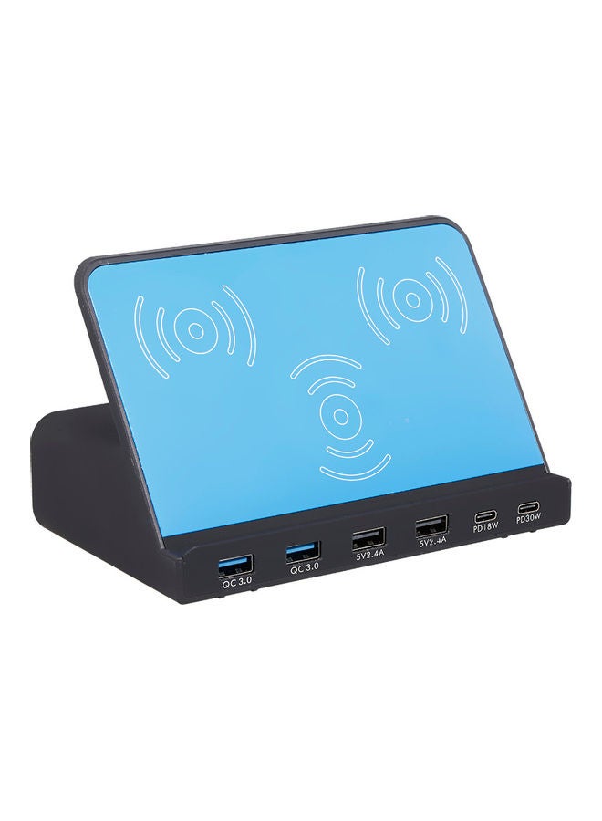 819 6 Port USB Charger Black/Clear  - Image 1