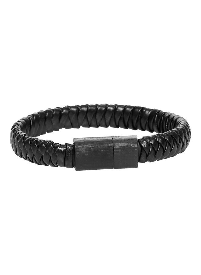 Creative Braiding Bracelet Data Cable Black  - Image 1