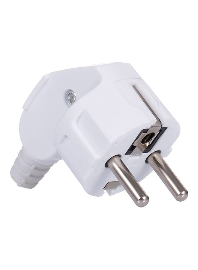 Generic - 16A EU Removable Plug Round Pin White/Silver - Image 1