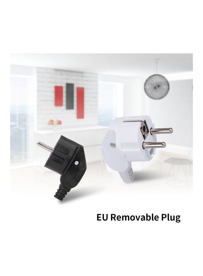 Generic - 16A EU Removable Plug Round Pin White/Silver - Image 1