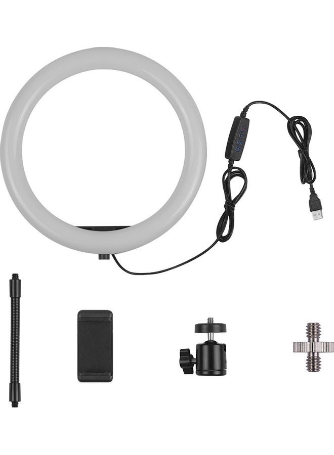 Desktop LED Video Ring Light With Phone Holder White/Black - Image 2