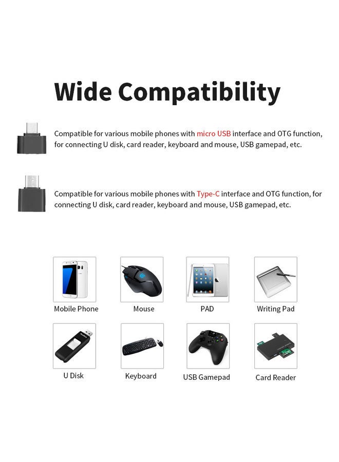 Micro USB Male To USB 3.0 Female Adapter Black  - Image 4