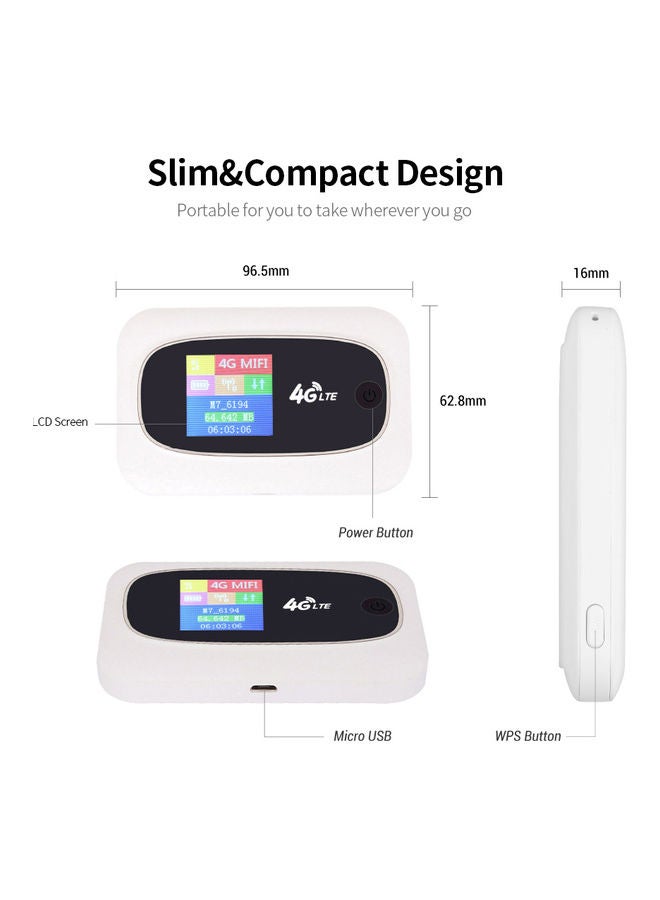 Generic - 4G LTE CAT4 150Mbps Mobile Wireless Wifi Router Black - Image 1