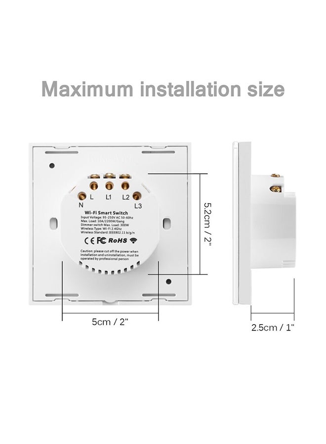 Wifi Remote Control Smart Switch With Alexa Echo Black 9.5x4x9cm
