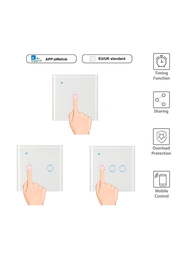 Wifi Remote Control Smart Switch With Alexa Echo Black 9.5x4x9cm