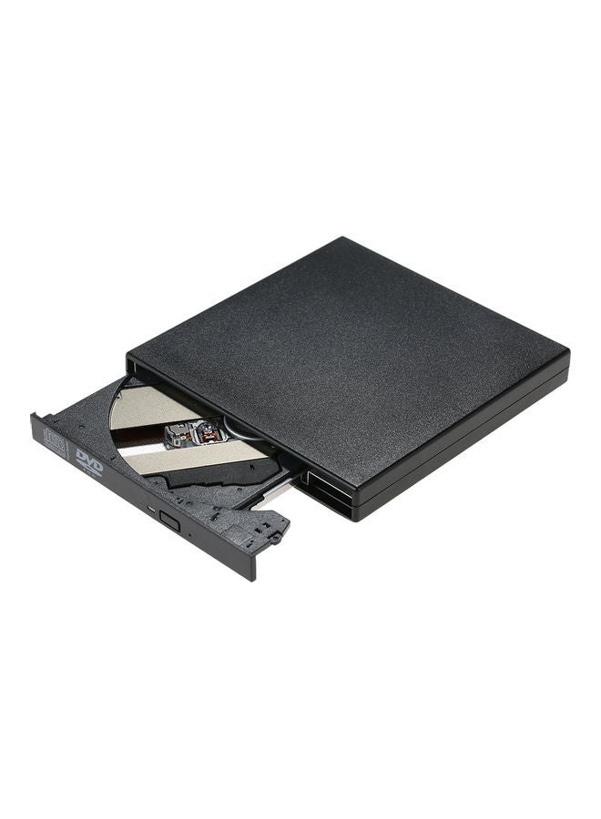 USB Portable Slim External DVD-CD-RW Optical Disc Drive Reader Black  - Image 1