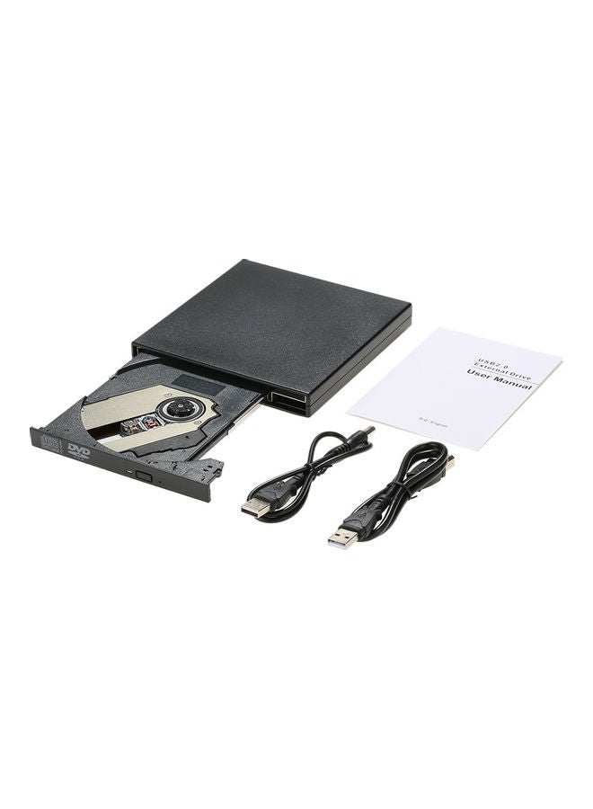 USB Portable Slim External DVD-CD-RW Optical Disc Drive Reader Black  - Image 2