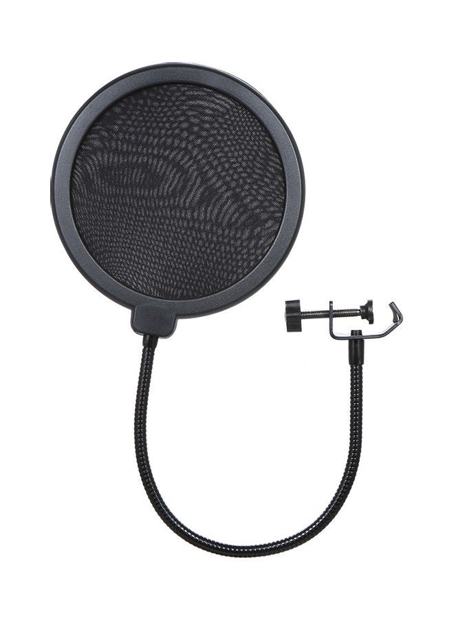 Dual Layer Microphone Pop Filter Black