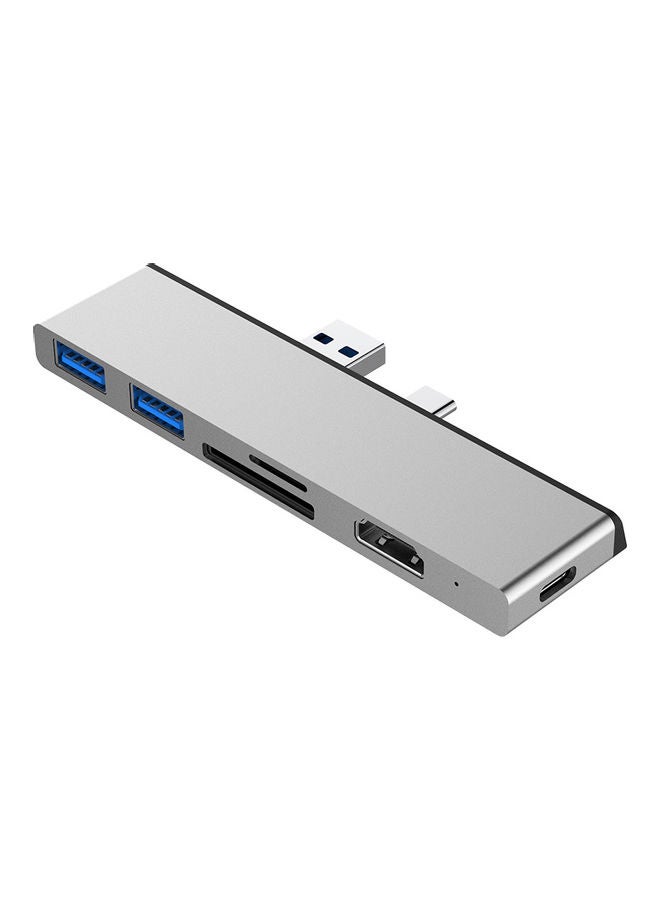 6-In-1 USB 3.0 Hub Silver - Image 1