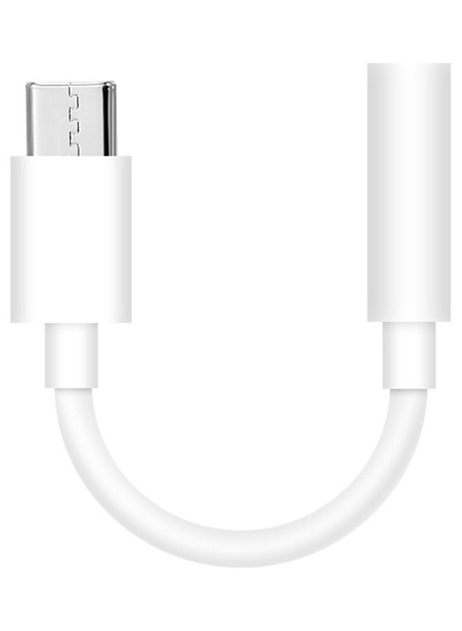 Generic Type-C To 3.5mm Earphone Adapter White 