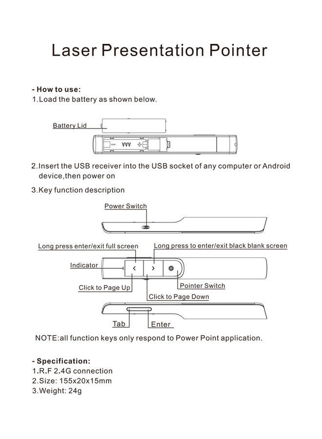 Wireless Optical Remote PPT Pointer White  - Image 5