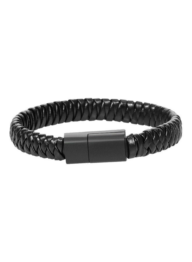 Creative Braiding Bracelet Data Cable Black  - Image 1