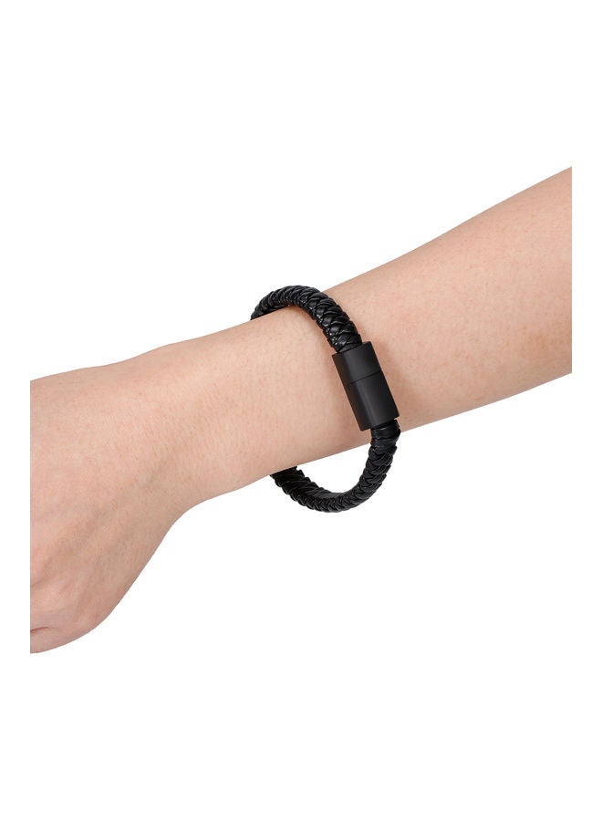 Creative Braiding Bracelet Data Cable Black  - Image 2