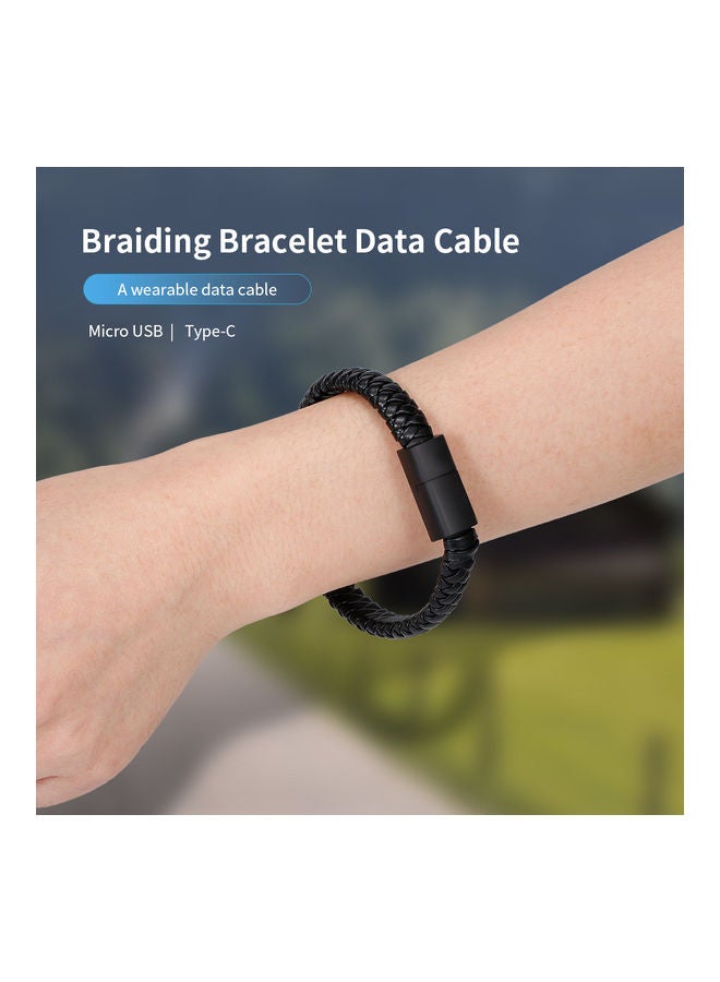 Creative Braiding Bracelet Data Cable Black  - Image 3