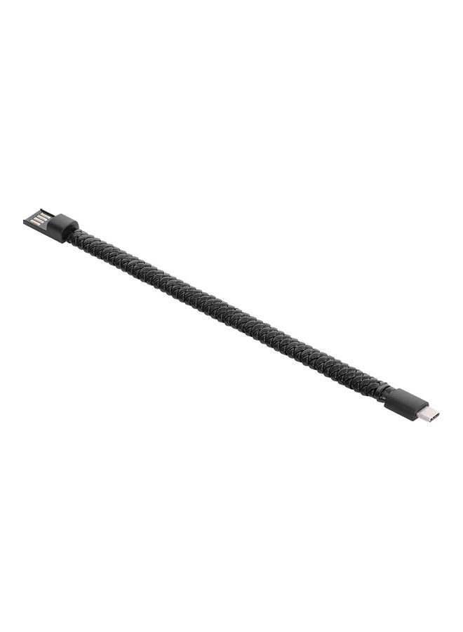 Creative Braiding Bracelet Data Cable Black  - Image 4