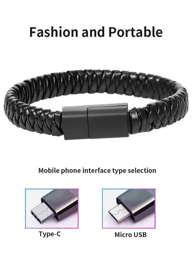 Creative Braiding Bracelet Data Cable Black  - Image 5