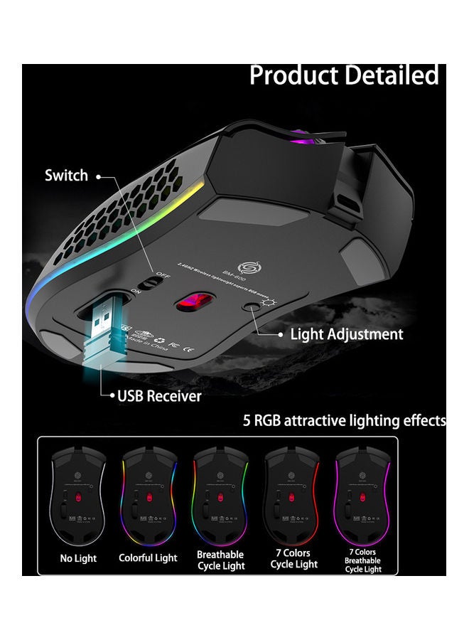 Wirelessly Mouse With USB Receiver Plug White/Black - Image 3