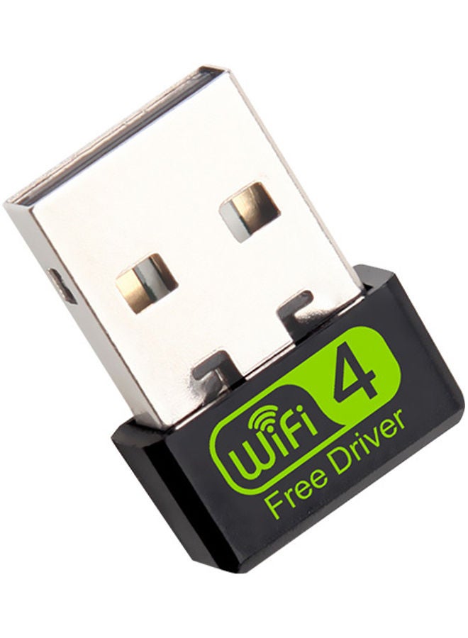 Generic Mini USB WiFi Router Adapter Black/Silver/Green  - Image 1