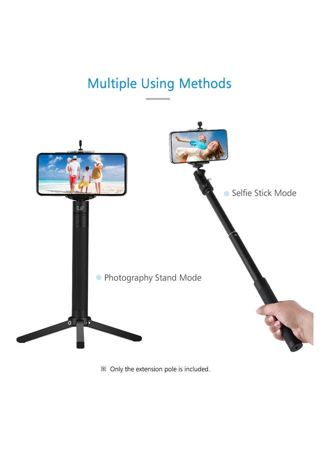 Generic - 5-Section Extendable Selfie Stick Black - Image 1