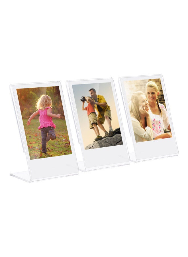3-Piece L-Shape Acrylic Photo Frame Stand Clear  - Image 1