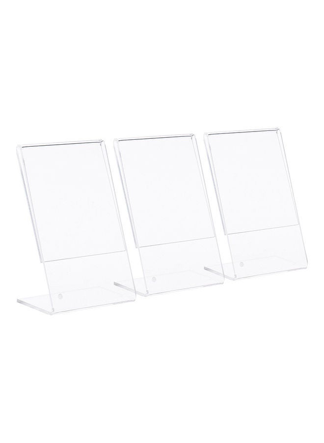 3-Piece L-Shape Acrylic Photo Frame Stand Clear  - Image 3