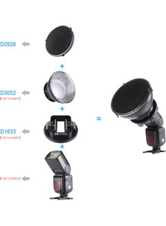 Generic Metal Speedlite Light Flash 15 Degree Honeycomb Grid Shade Diffuser Black  - Image 3