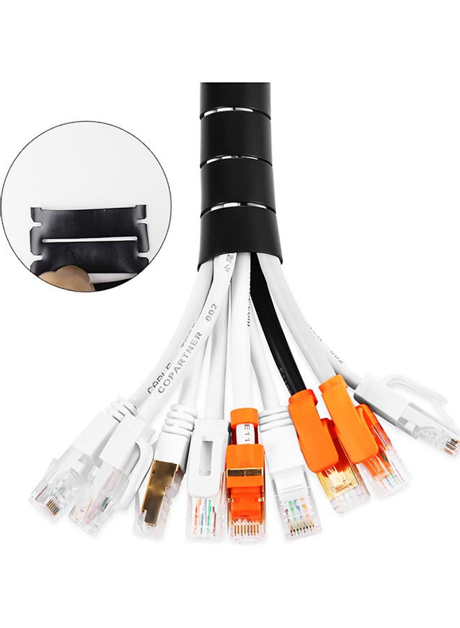 Wire Wrap Organizer With Winder Clip Black