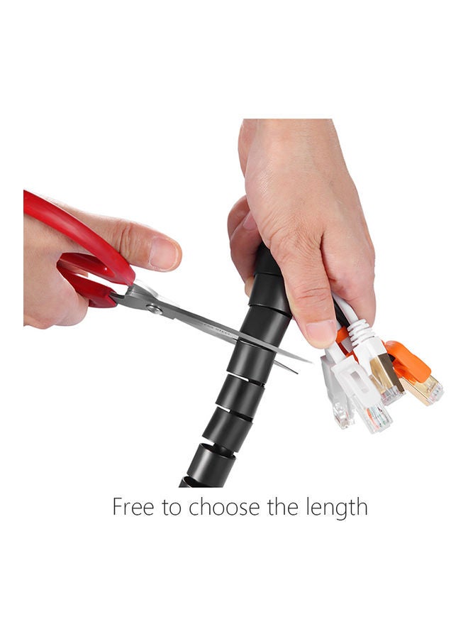 Wire Wrap Organizer With Winder Clip Black