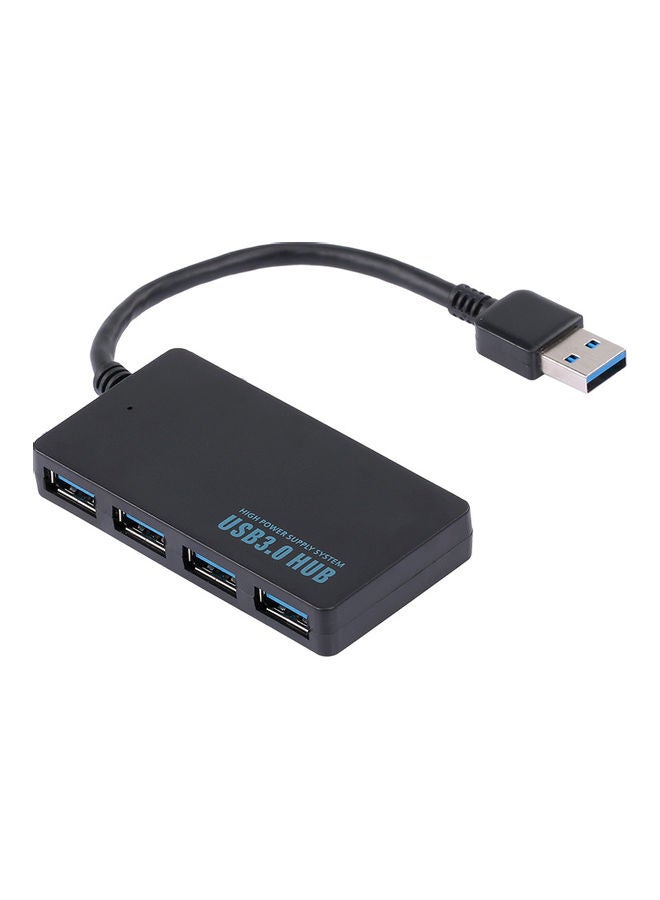 موزع ب4 منافذ USB3.0 عالي السرعة أسود - Image 1