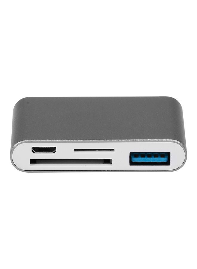 قارئ بطاقات 5 في 1 TF/SD بمنفذ Type-C رمادي - Image 3