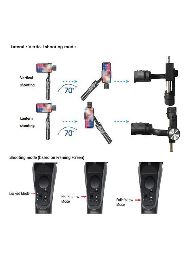 3-Axis Handheld Smartphone Gimbal Stabilizer Black  - Image 5