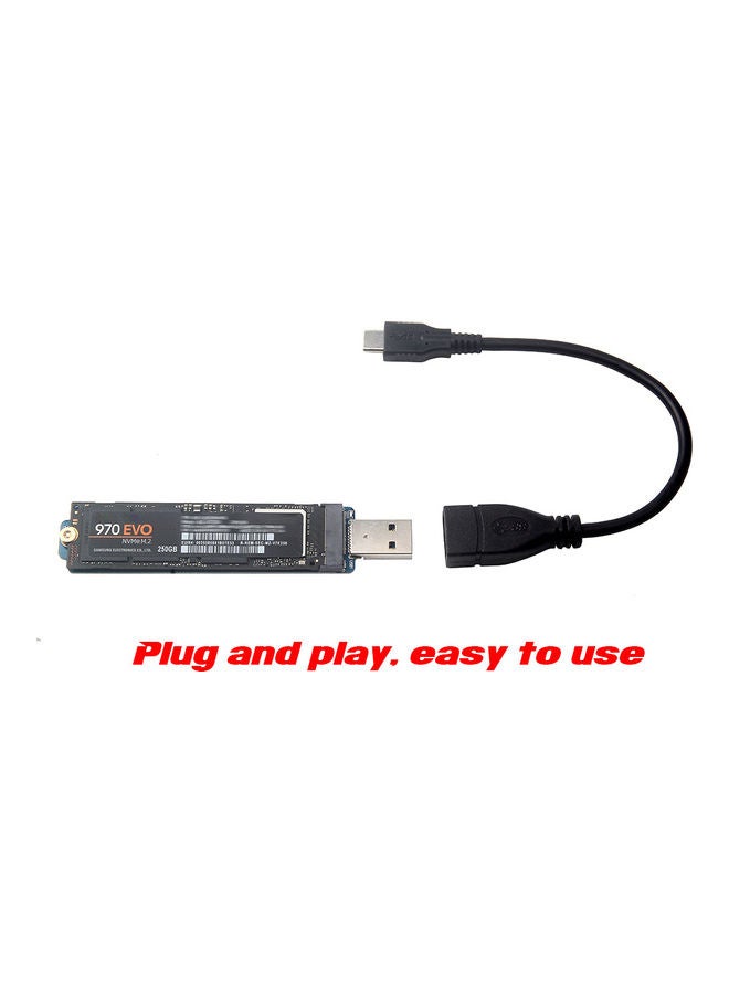 كابل محول من Type-C ذكر إلى USB 3.0 أسود - Image 2