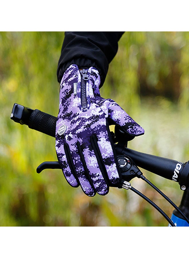 Generic Thermal Hand Warmers Zipper Winter Running Cycling Gloves L - Image 4