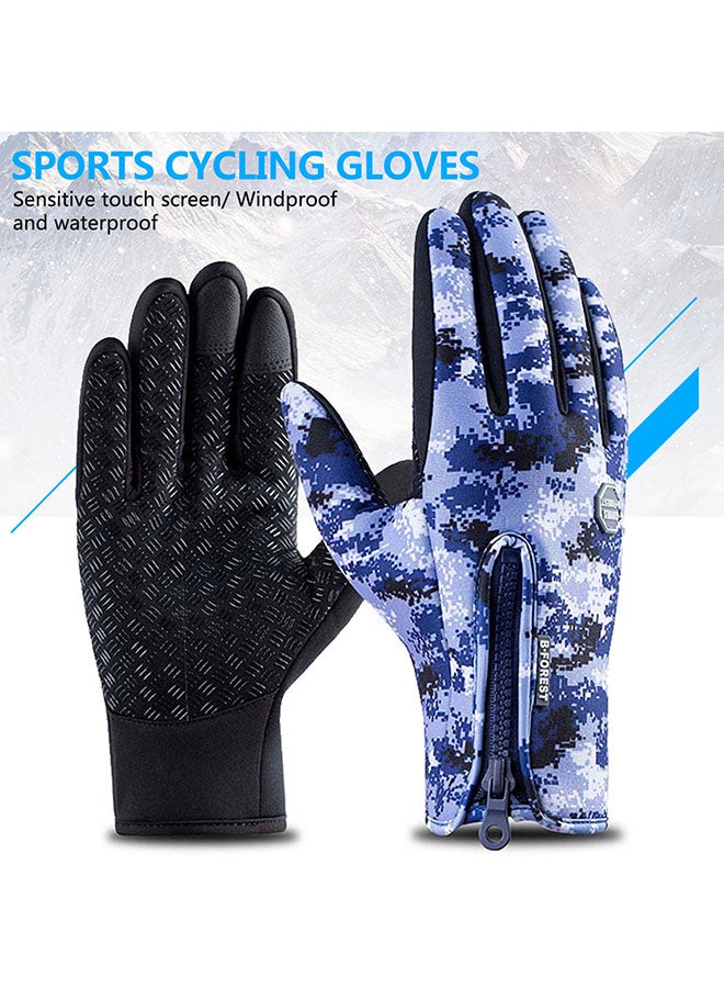 Generic Thermal Hand Warmers Zipper Winter Running Cycling Gloves L - Image 2