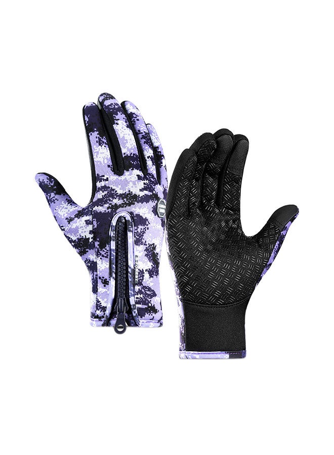 Generic Thermal Hand Warmers Zipper Winter Running Cycling Gloves S - Image 1