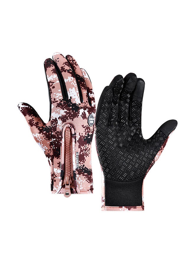Generic Thermal Hand Warmers Zipper Winter Running Cycling Gloves M - Image 1