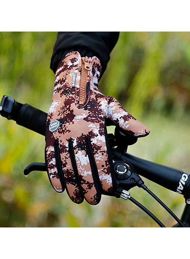 Generic Thermal Hand Warmers Zipper Winter Running Cycling Gloves M - Image 3