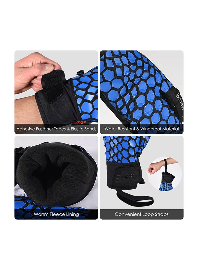 بودون قفازات دافئة للشتاء حساسة لشاشات اللمس وناعمة ومقاومة للماء ومزودة برباط L - Image 2