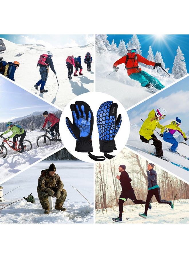 بودون قفازات دافئة للشتاء حساسة لشاشات اللمس وناعمة ومقاومة للماء ومزودة برباط L - Image 4