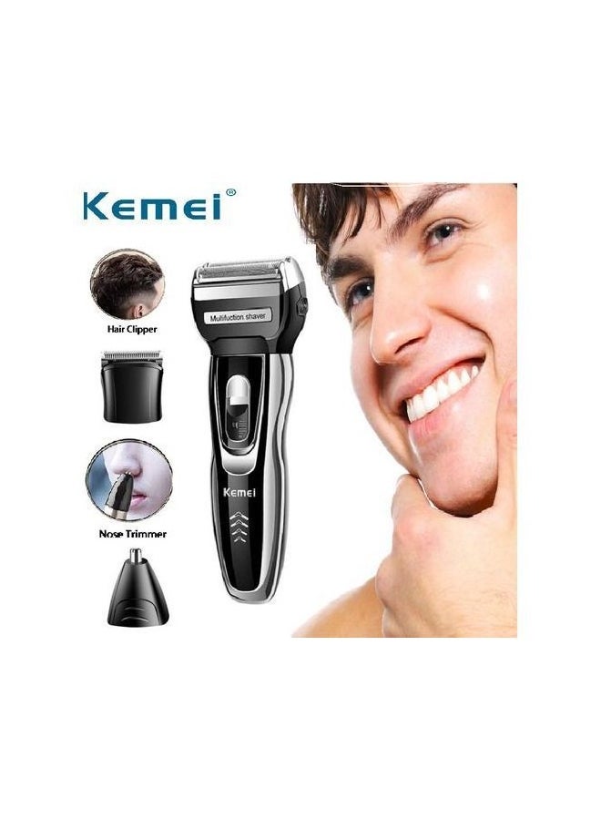 Kemei Km-5558 3 In 1 Rechargeable Electric Shaver Black - Image 4