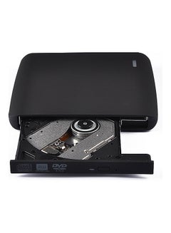 ماركة غير محددة مشغل وقارئ أقراص ضوئي خارجي محمول 8X لأقراص CD وDVD وROM مزود بمنفذ USB أسود  - Image 1