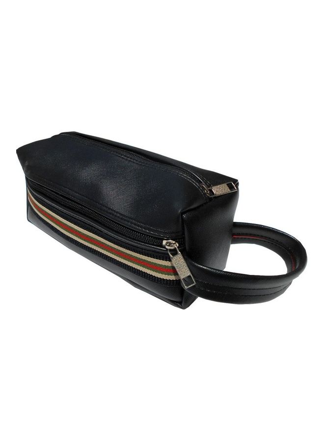 Leather Zipper Closure Clutch Handbag Black/Red  - Image 2